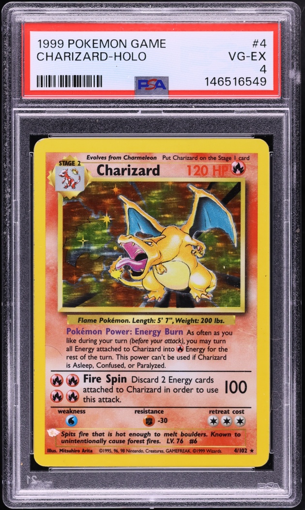 1999 Pokemon Base Set Holo Charizard #4 PSA 4 VGEX