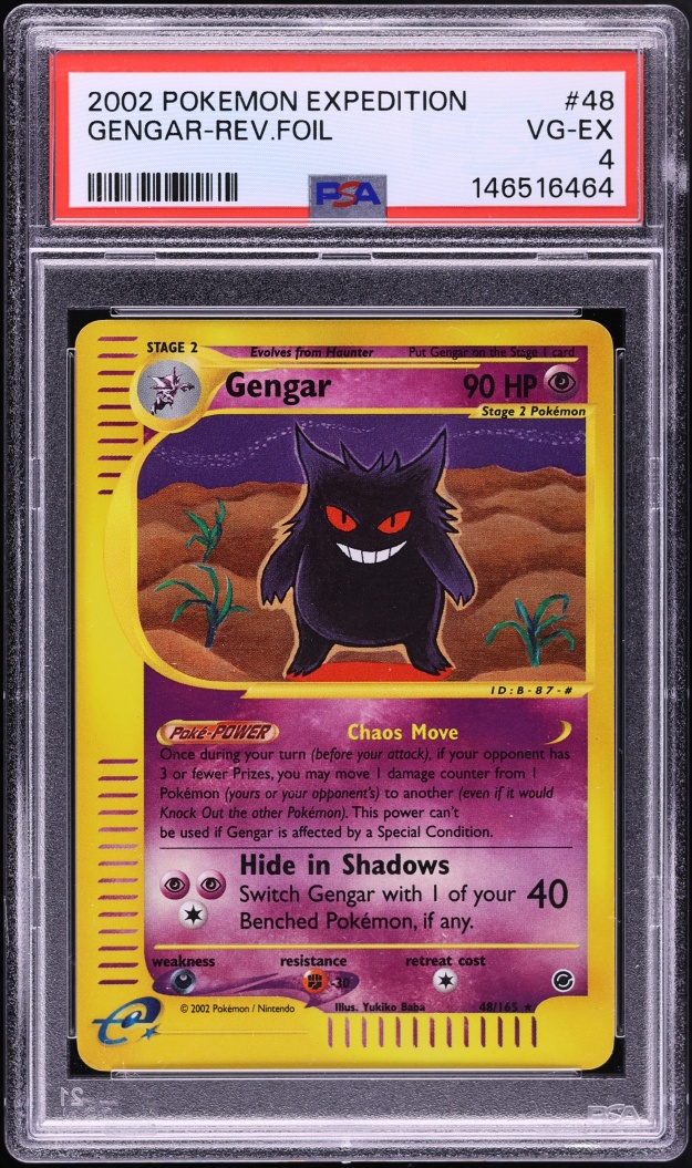 2002 Pokemon Expedition Reverse Holo Gengar #48 PSA 4 VGEX