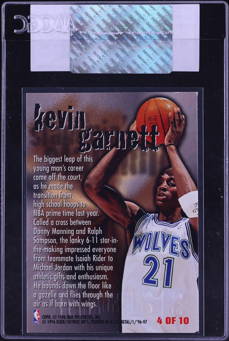 1996 Metal Steel Slammin' Kevin Garnett #4 CGC AUTH