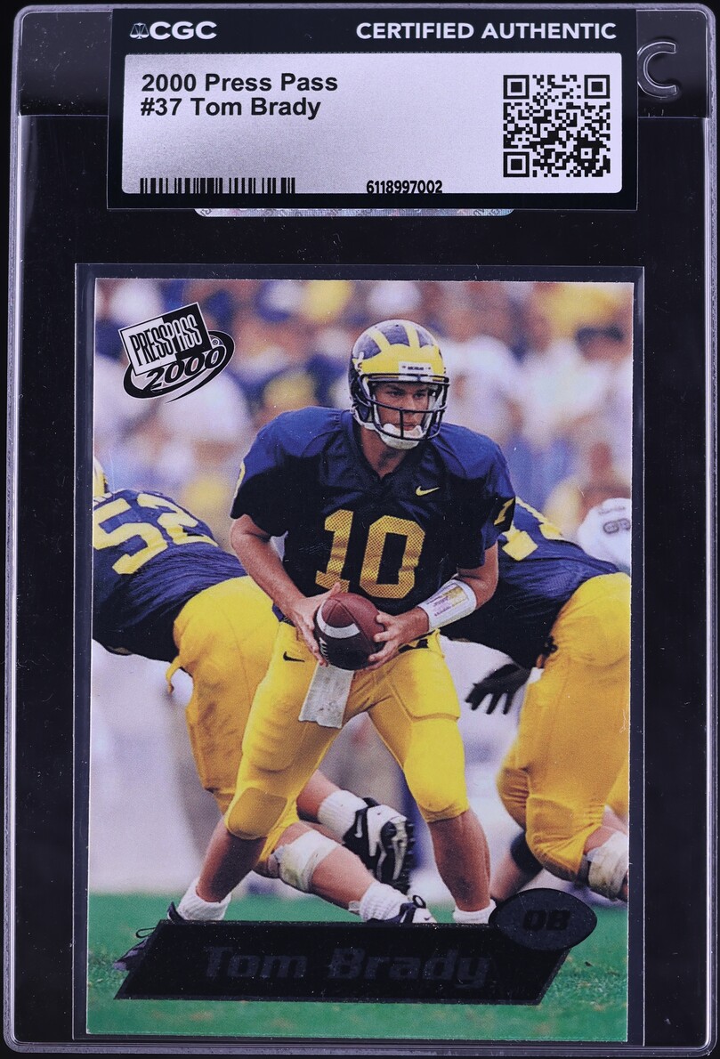 2000 Press Pass Football Tom Brady ROOKIE #37 CGC AUTH