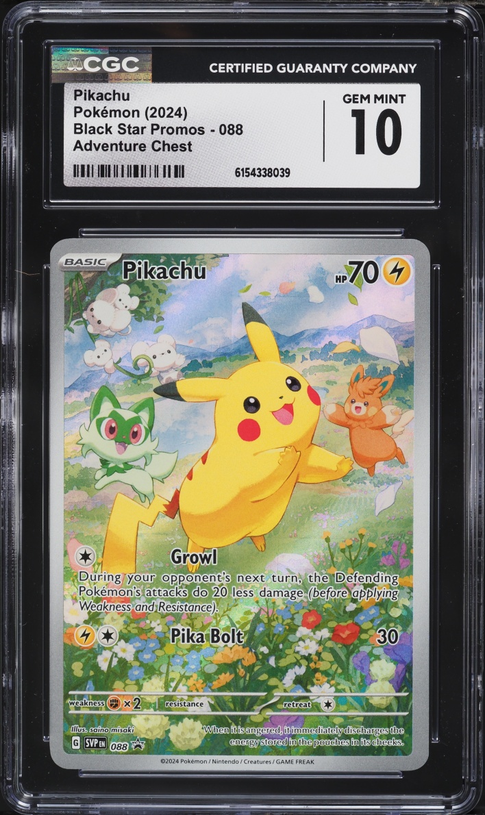 2024 Pokemon Scarlet & Violet Promo Paldea Adventure Chest Full Art Pikachu #88 CGC 10 GEM MINT