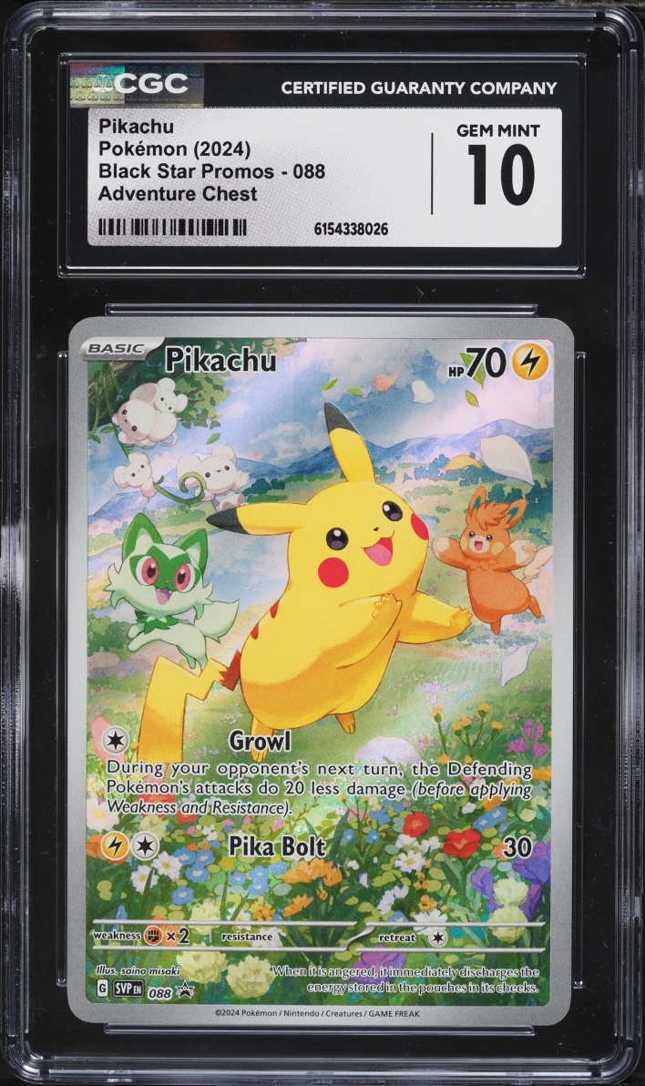 2024 Pokemon Scarlet & Violet Promo Paldea Adventure Chest Full Art Pikachu #88 CGC 10 GEM MINT