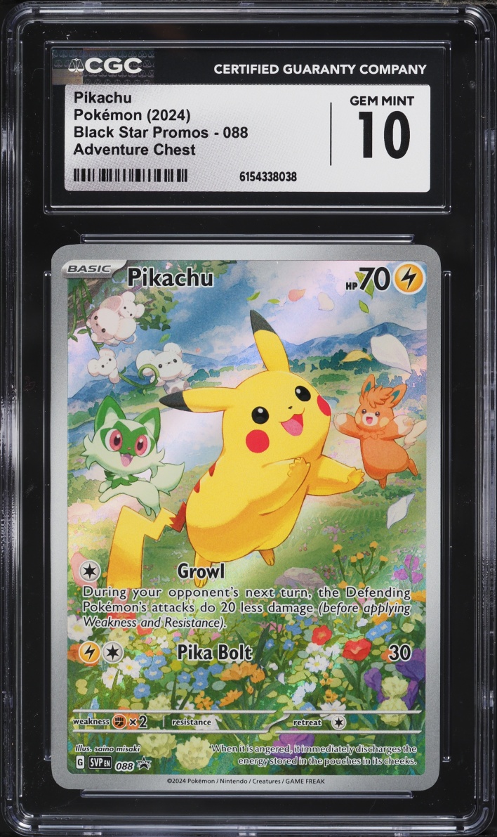2024 Pokemon Scarlet & Violet Promo Paldea Adventure Chest Full Art Pikachu #88 CGC 10 GEM MINT