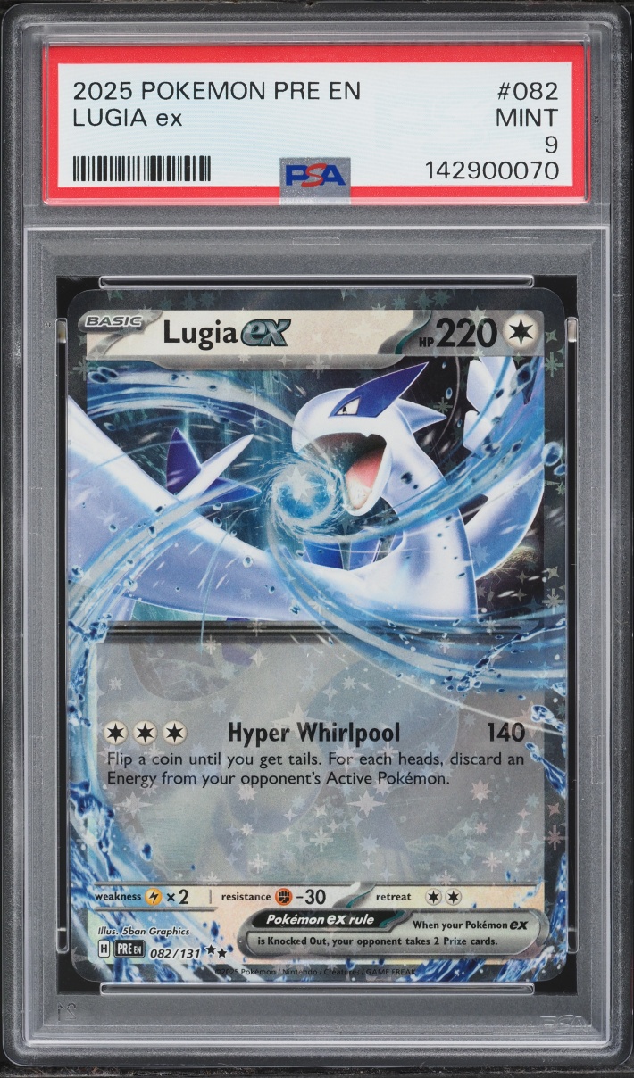 2025 Pokemon Scarlet & Violet Prismatic Evolutions Holo Lugia EX #82 PSA 9 MINT