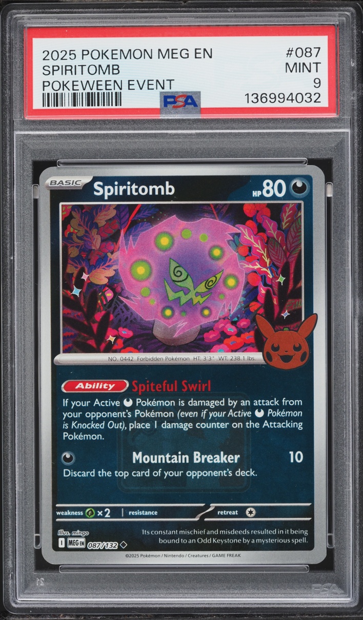 2025 Pokemon Mega Evolution Pokeween Event Spiritomb #087 PSA 9 MINT