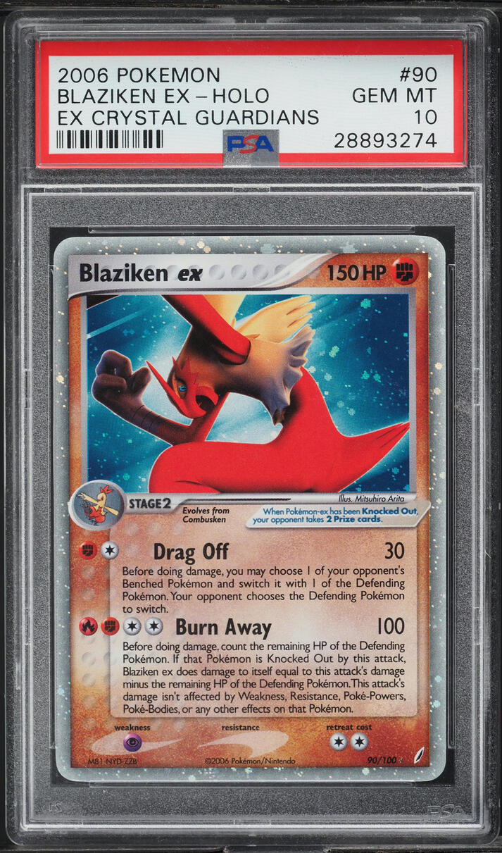2006 Pokemon EX Crystal Guardians Holo Blaziken ex #90 PSA 10 GEM MINT