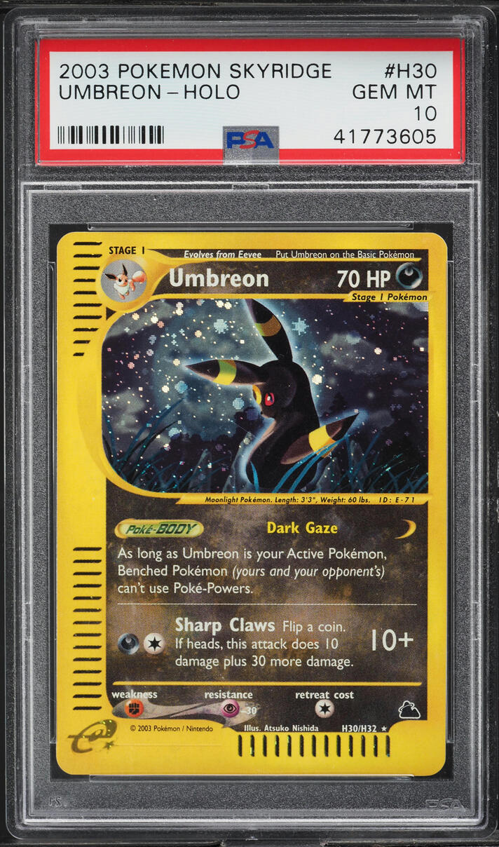 2003 Pokemon Skyridge Holo Umbreon #H30 PSA 10 GEM MINT