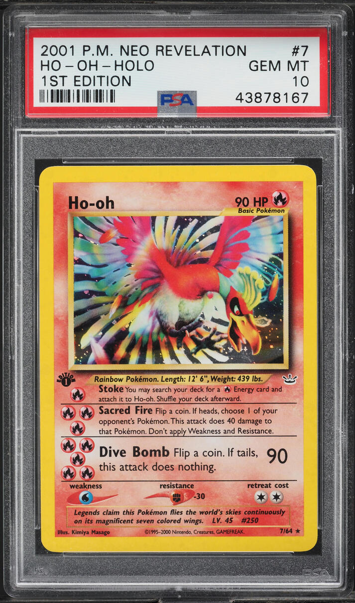 2001 Pokemon Neo Revelation 1st Edition Holo Ho-Oh #7 PSA 10 GEM MINT