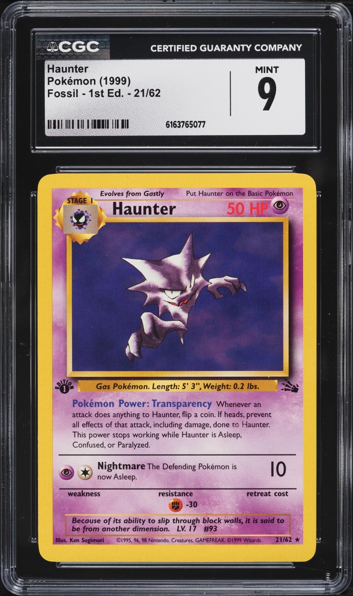 1999 Pokemon Fossil 1st Edition Haunter #21 CGC 9 MINT