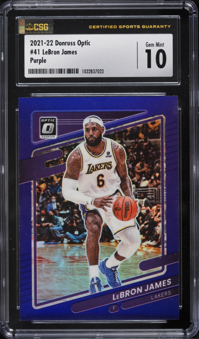 2021 Donruss Optic Purple LeBron James #41 CSG 10 GEM MINT