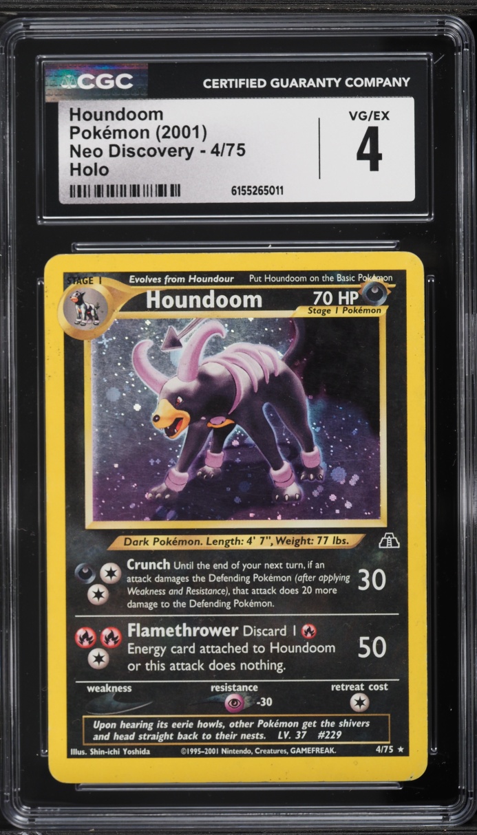 2001 Pokemon Neo Discovery Holo Houndoom #4 CGC 4 VGEX