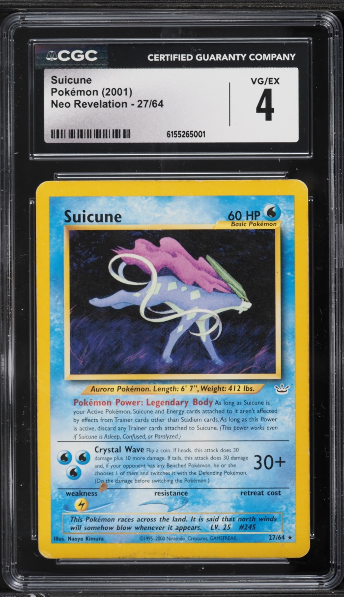 2001 Pokemon Neo Revelation Suicune #27 CGC 4 VGEX