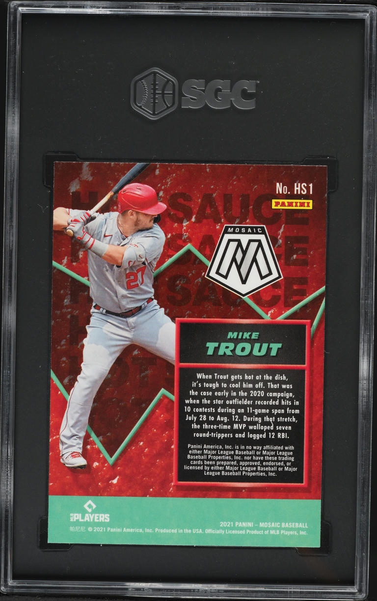 2021 Panini Mosaic Hot Sauce Mike Trout #HS1 SGC 10 GEM MINT