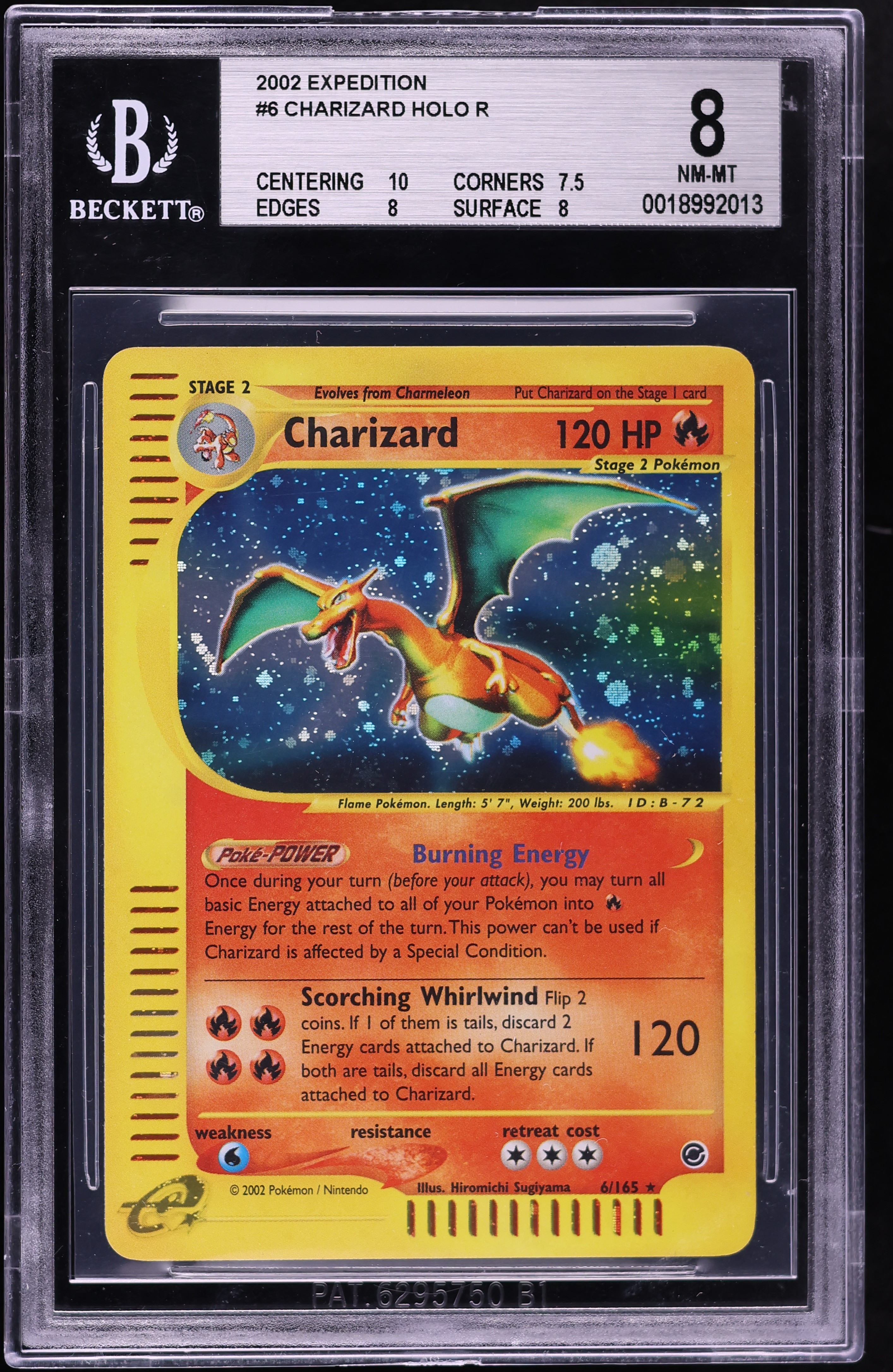 2002 Pokemon Expedition Holo Charizard #6 BGS 8 NM-MT
