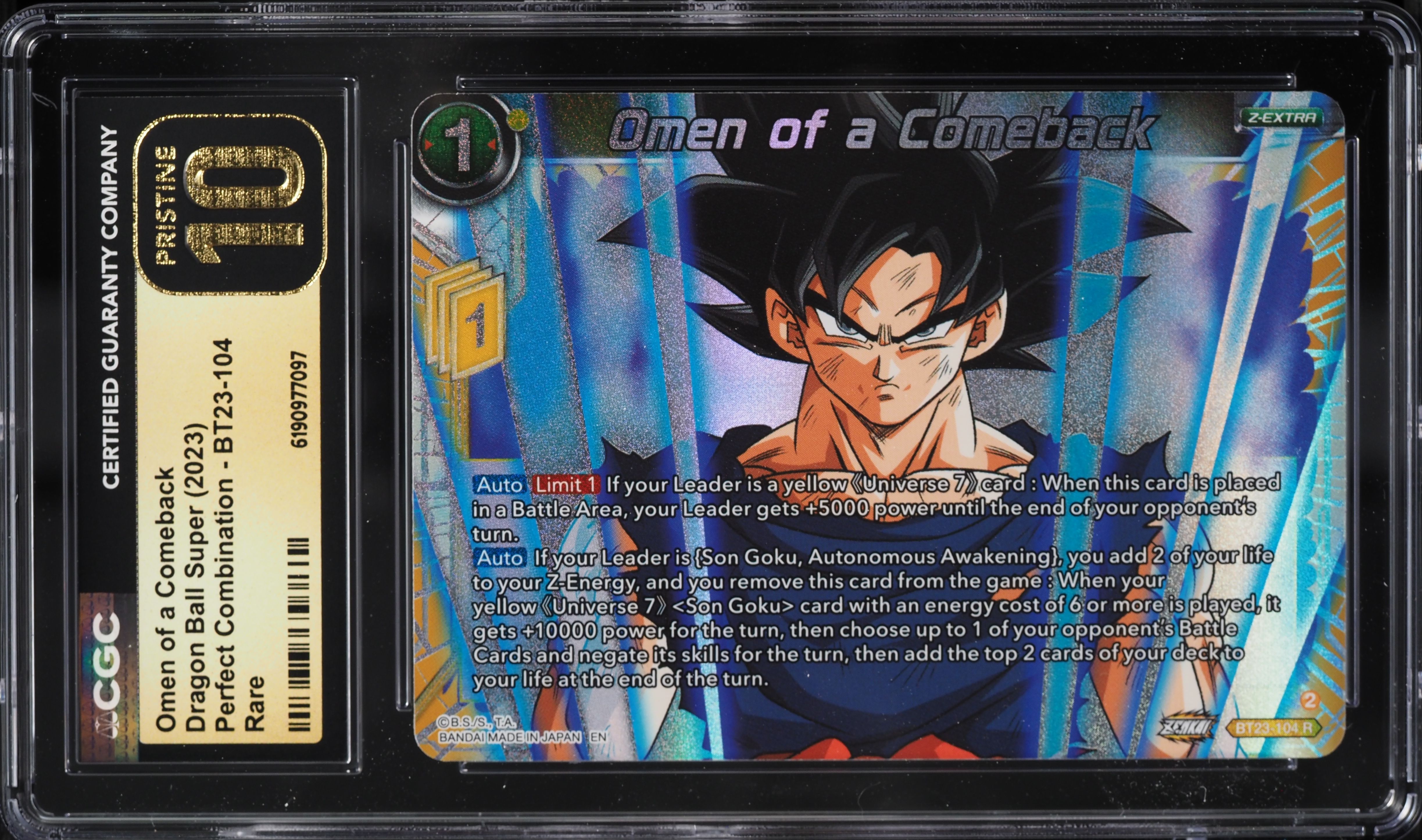2023 Dragon Ball Super Perfect Combination Omen Of A Comeback #BT23-104 CGC 10 PRISTINE