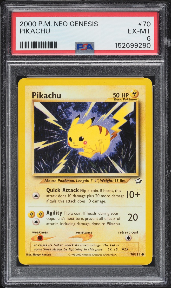 2000 Pokemon Neo Genesis Pikachu #70 PSA 6 EXMT