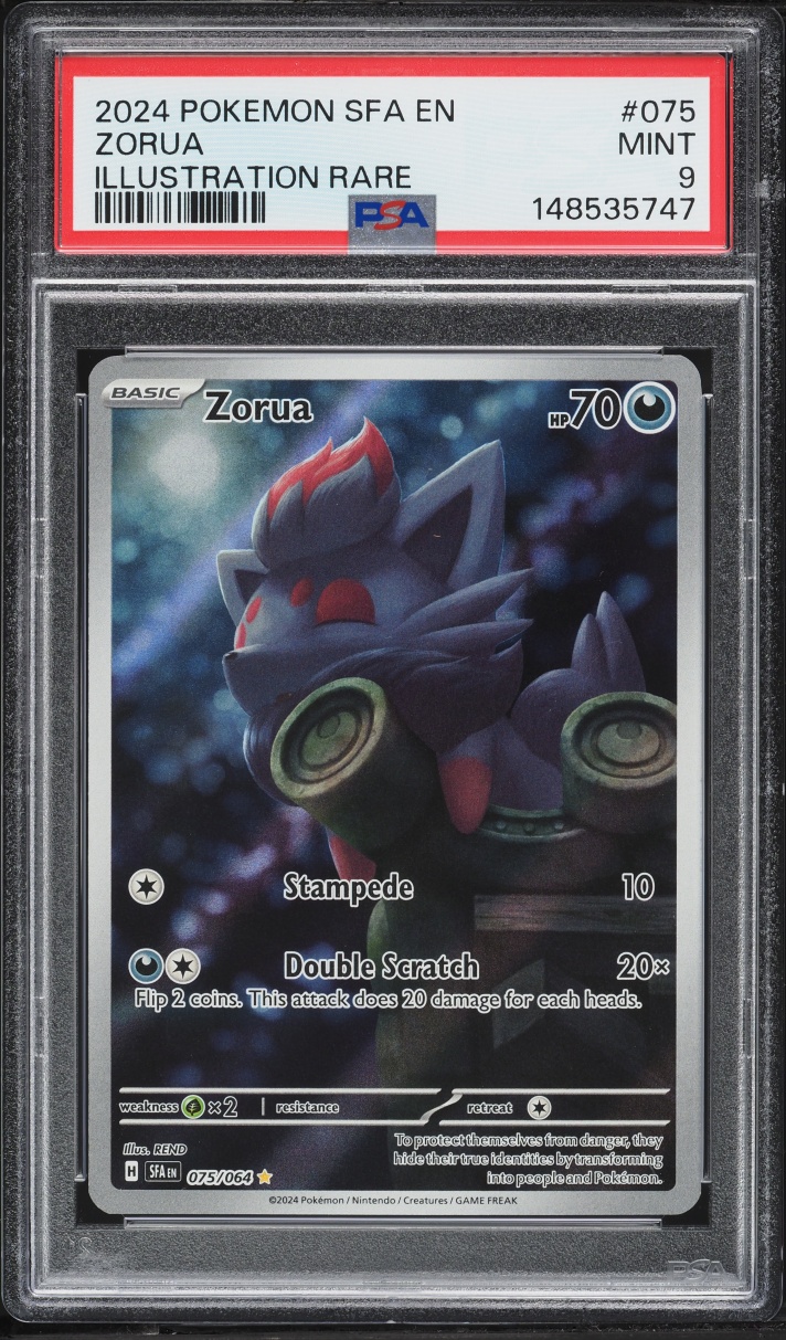 2024 Pokemon Scarlet & Violet Shrouded Fable IR Zorua #75 PSA 9 MINT