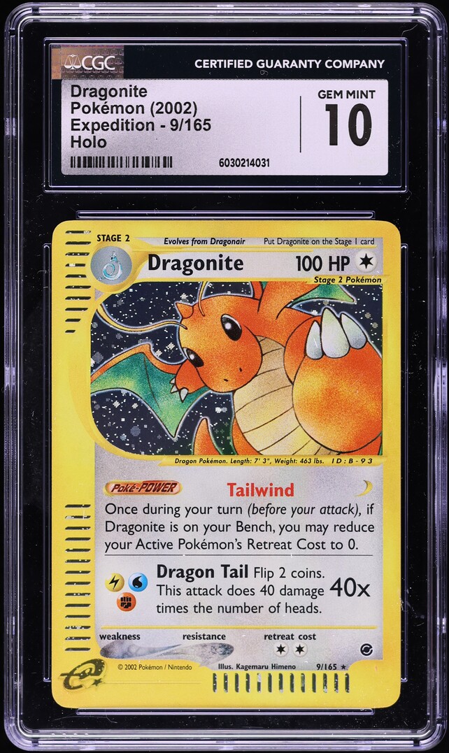 2002 Pokemon Expedition Holo Dragonite #9 CGC 10 GEM MINT
