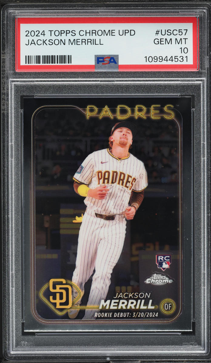 2024 Topps Chrome Update Jackson Merrill ROOKIE #USC57 PSA 10 GEM MINT