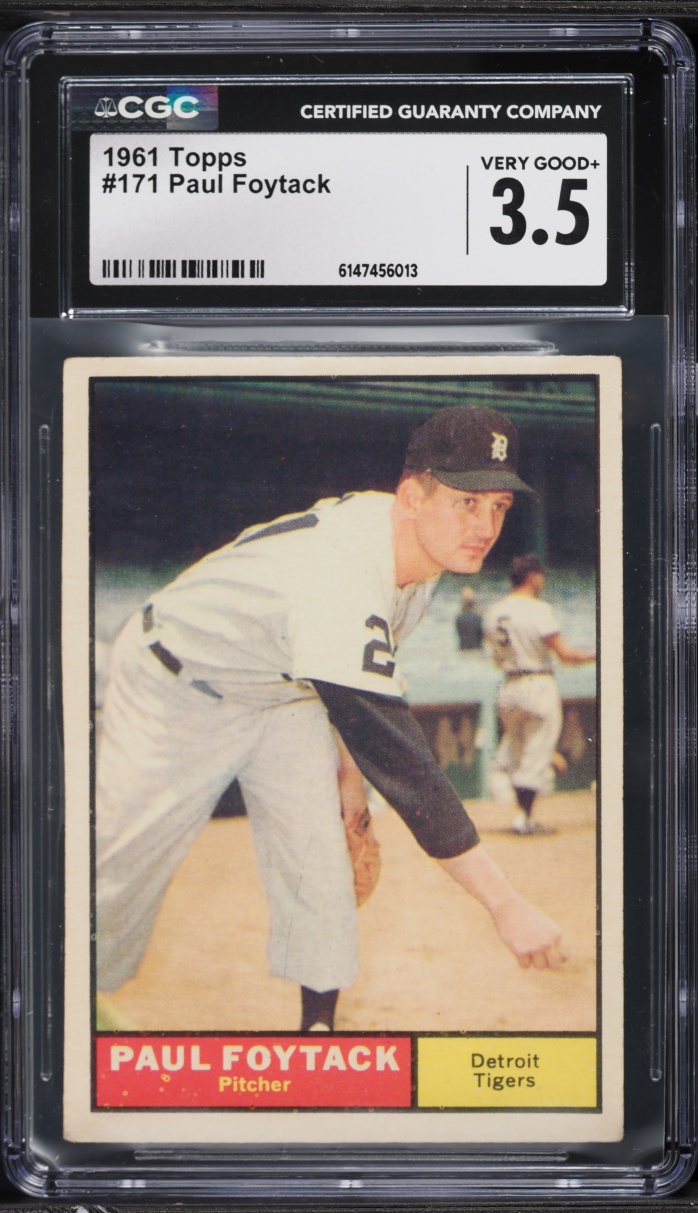 1961 Topps Paul Foytack #171 CGC 3.5 VG+