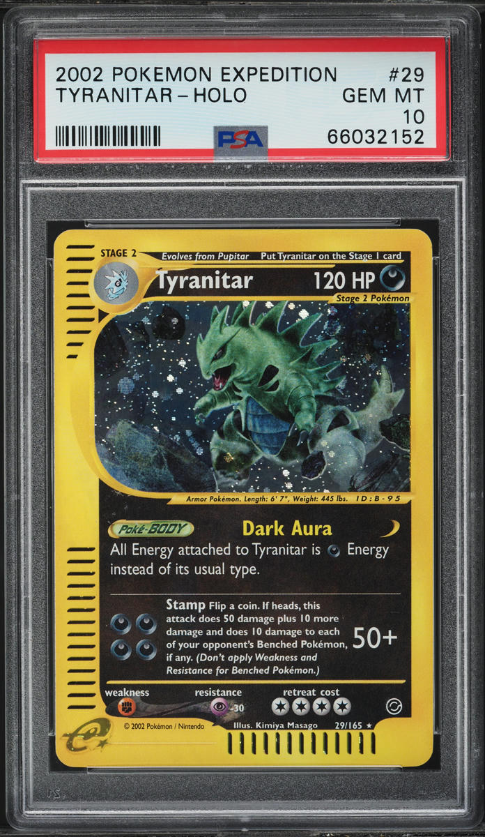2002 Pokemon Expedition Holo Tyranitar #29 PSA 10 GEM MINT