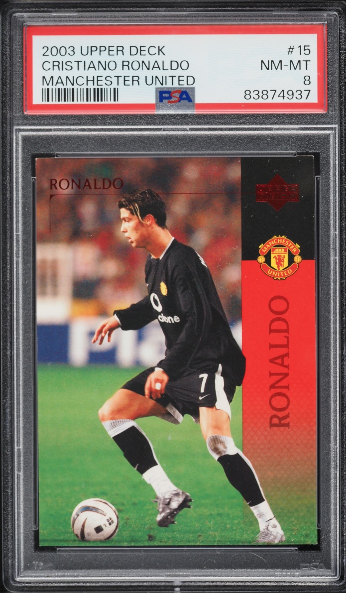 2003 Upper Deck Manchester United Cristiano Ronaldo ROOKIE #15 PSA 8 NM-MT