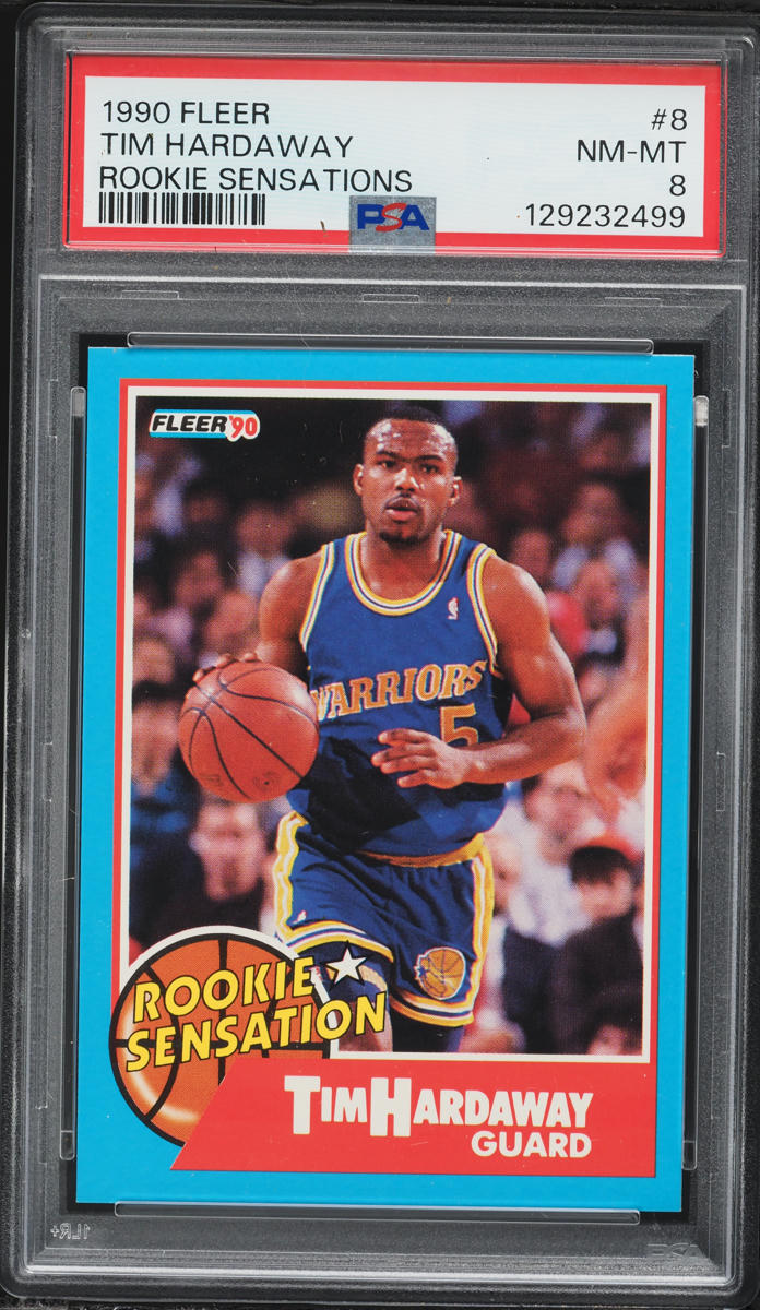 1990 Fleer Basketball Sensations Tim Hardaway ROOKIE #8 PSA 8 NM-MT