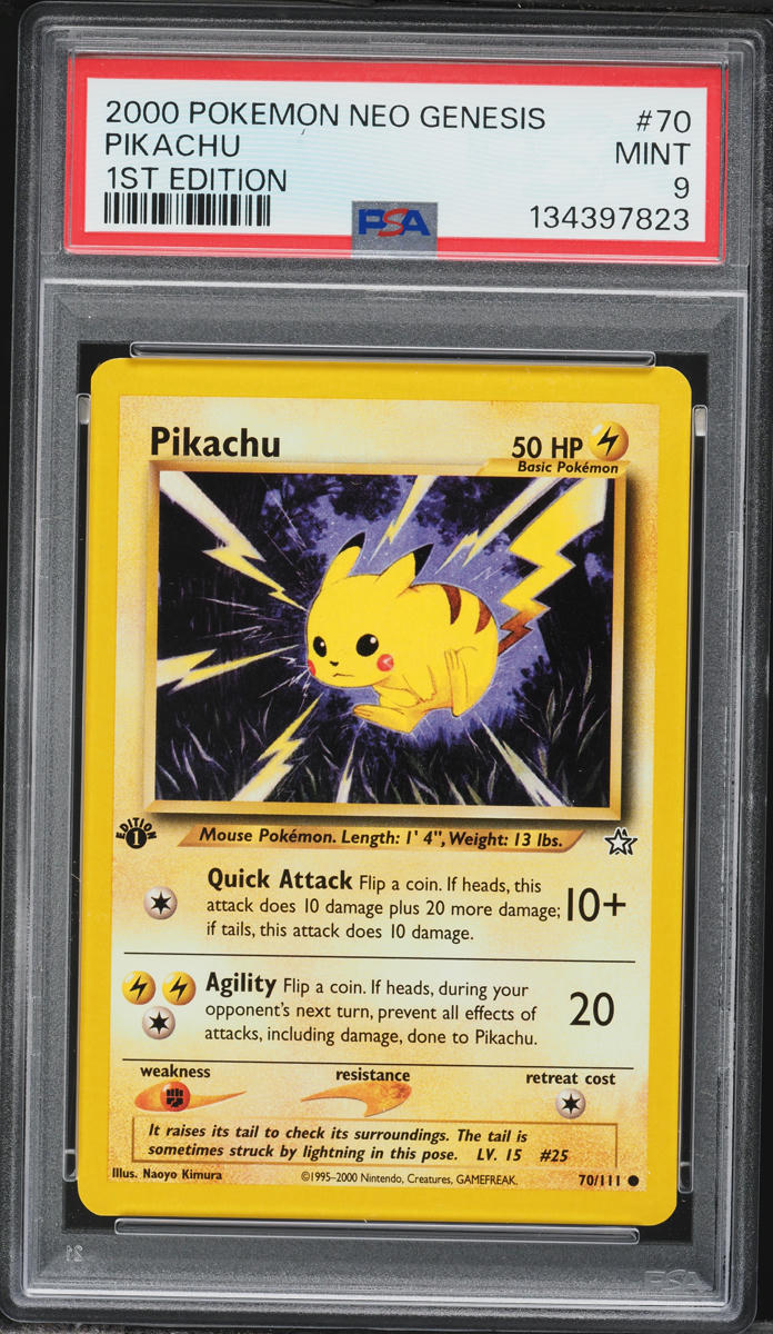 2000 Pokemon Neo Genesis 1st Edition Pikachu #70 PSA 9 MINT