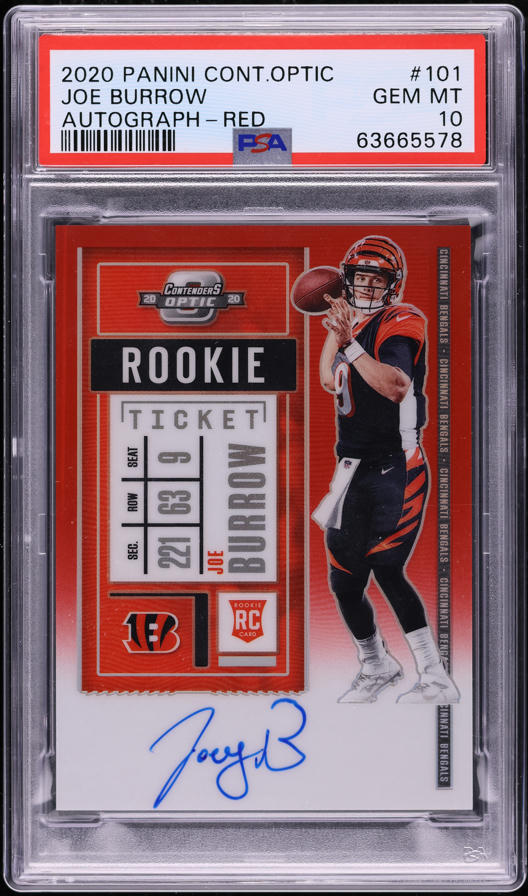 2020 Panini Contenders Optic Teal Joe Burrow ROOKIE AUTO /99 #101