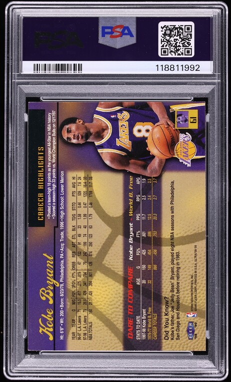 1998 Ultra Basketball Kobe Bryant #61 PSA 6 EXMT