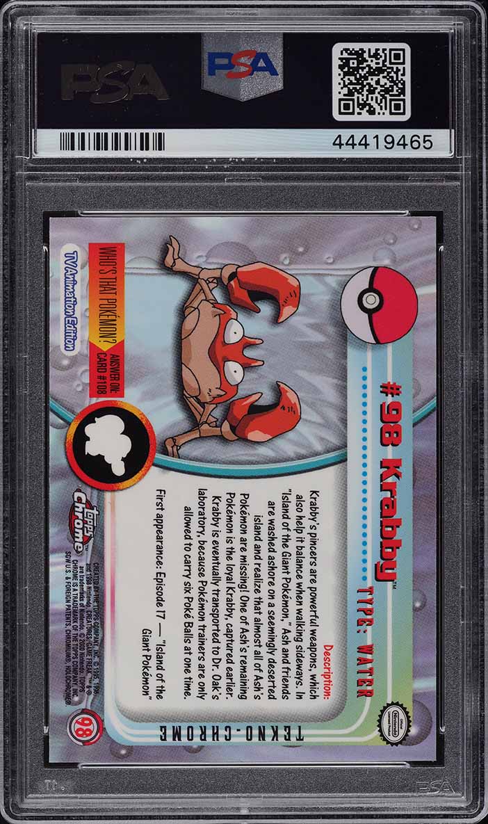 2000 Topps Chrome Pokemon Series 2 Tekno Krabby #98 PSA 10 GEM MINT