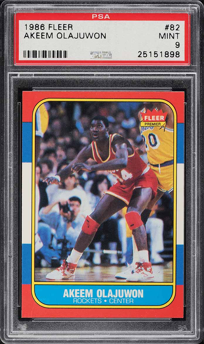 1984-85 Star Basketball Hakeem Olajuwon ROOKIE #237 PSA 8 NM-MT on