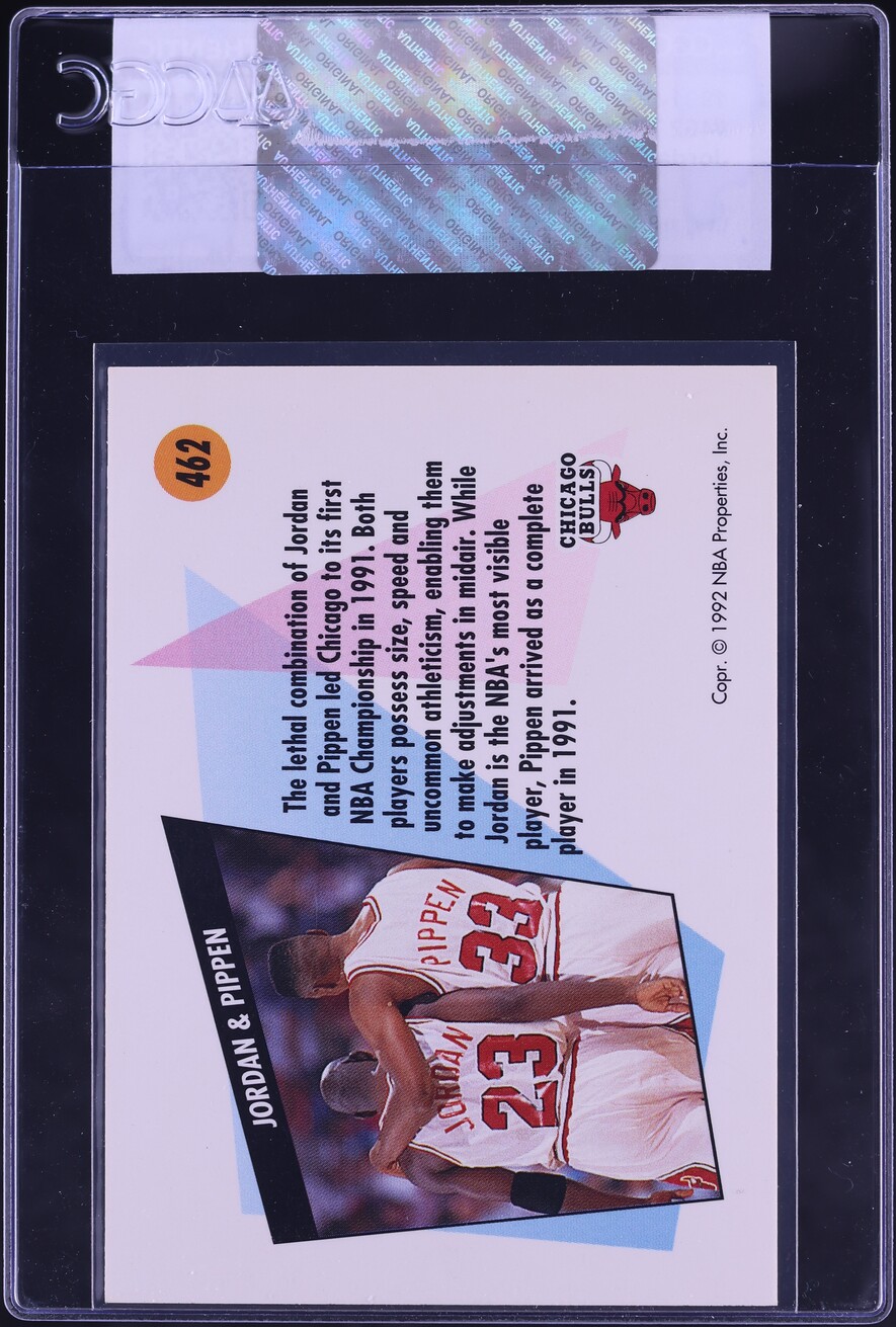 1991 Skybox Teamwork Chicago Michael Jordan Scottie Pippen #462 CGC AUTH