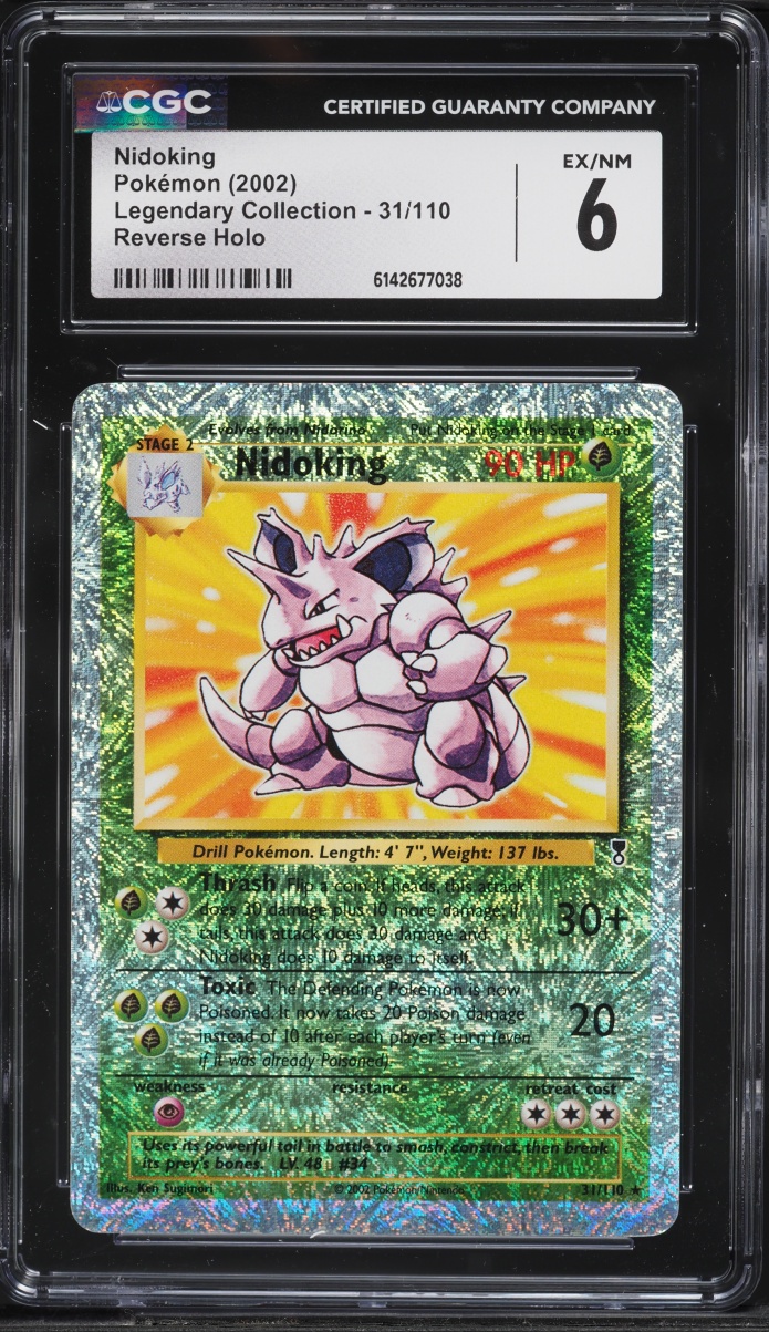 2002 Pokemon Legendary Collection Reverse Holo Nidoking #31 CGC 6 EXMT