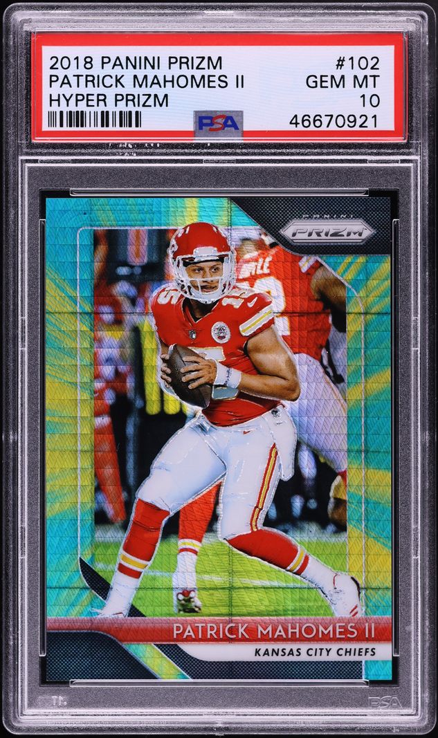 2018 Panini Prizm Hyper Prizms Patrick Mahomes II /275 #102 PSA 10 GEM MINT