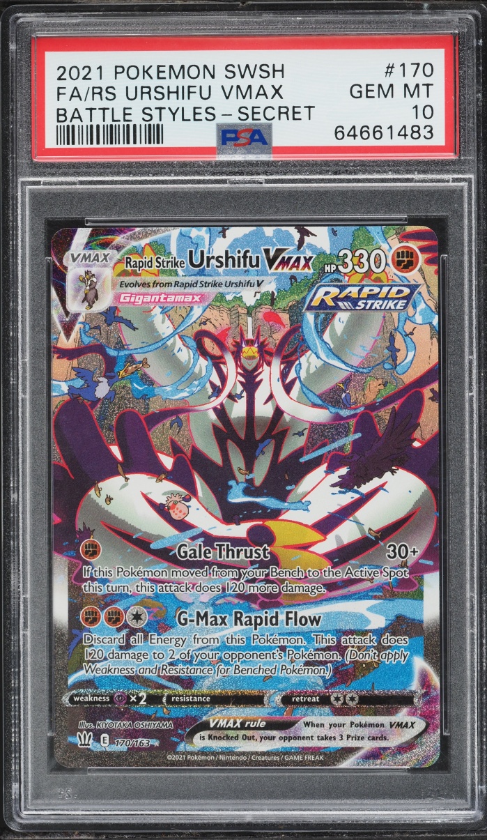 2021 Pokemon Sword & Shield Battle Styles Alt Art Rapid Strike Urshifu VMAX #170 PSA 10 GEM