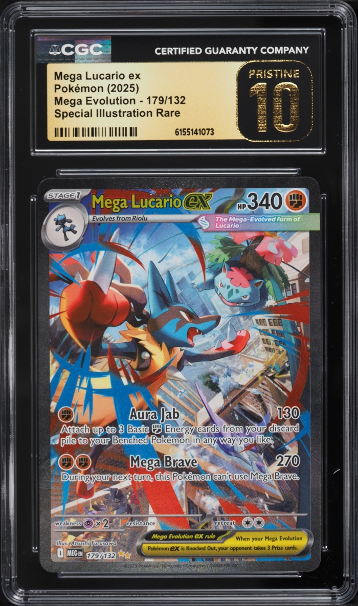 2025 Pokemon Mega Evolution SIR Mega Lucario EX #179 CGC 10 PRISTINE