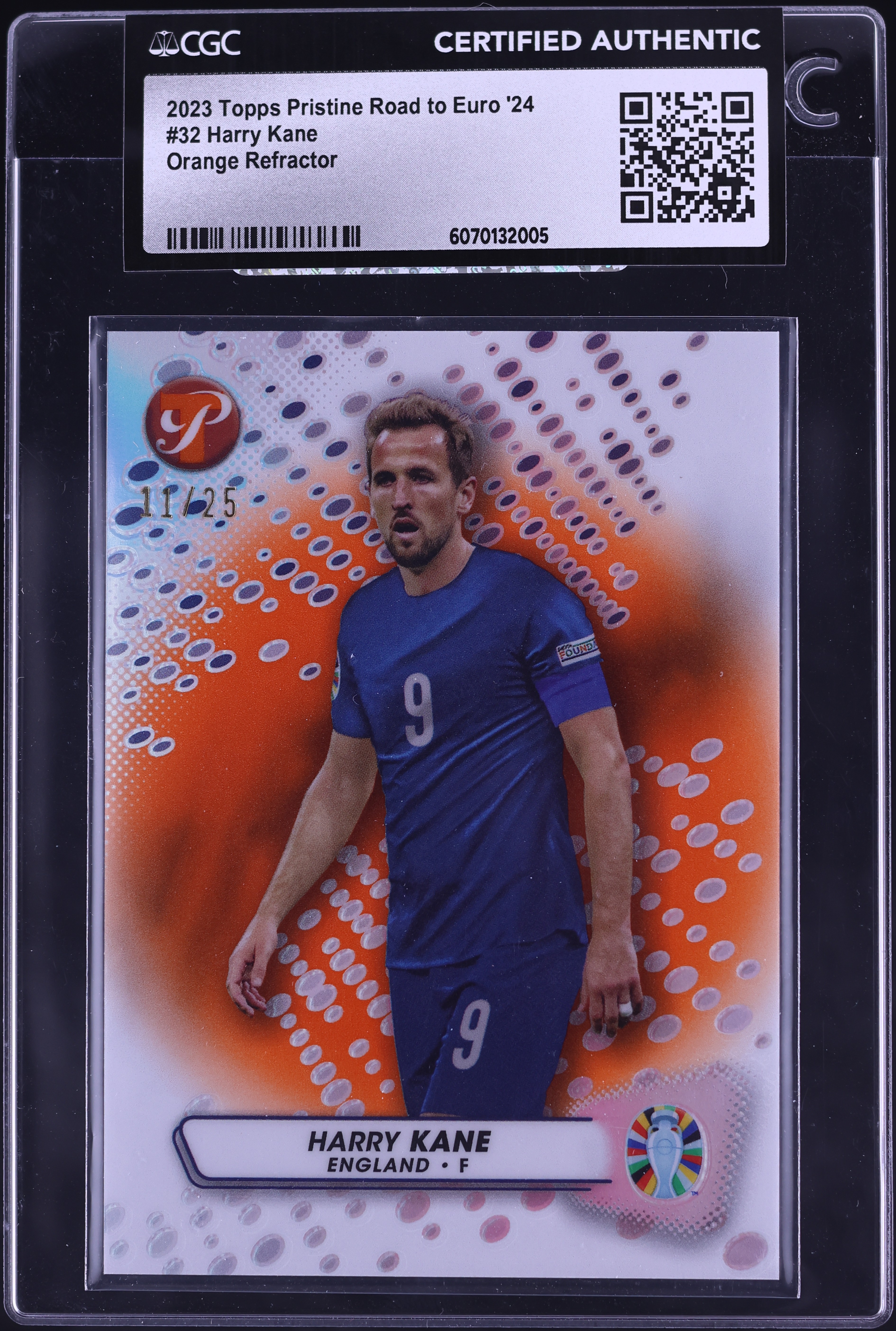Harry Kane パッチオート　良部分11枚限定 2023 Topps Pristine Road To Euro '24 Orange Refractor Harry