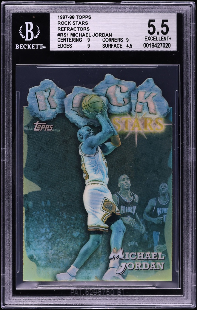 1997 Topps Rock Stars Refractor Die-Cut Michael Jordan #RS1 BGS 5.5 EX+