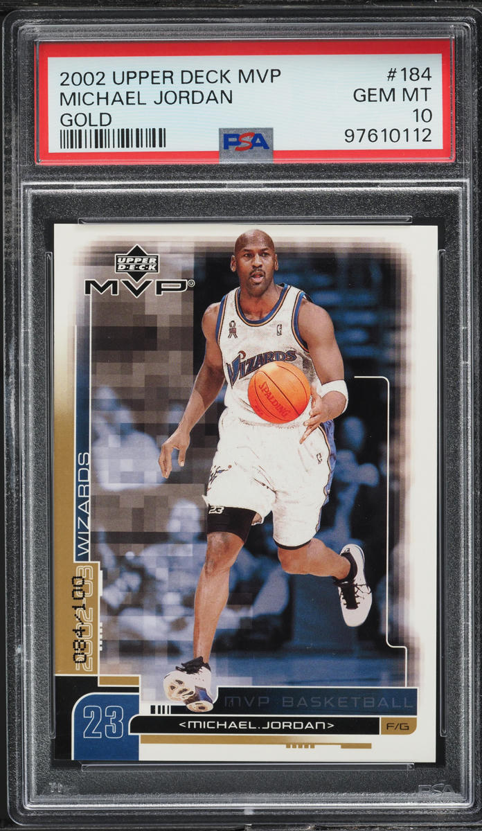 2002 Upper Deck MVP Gold Michael Jordan /100 #184 PSA 10 GEM MINT