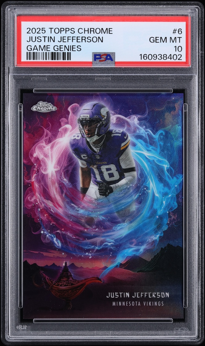 2025 Topps Chrome Game Genies Justin Jefferson #6 PSA 10 GEM MINT