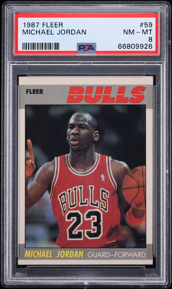 1987 Fleer Basketball Michael Jordan #59 PSA 8 NM-MT