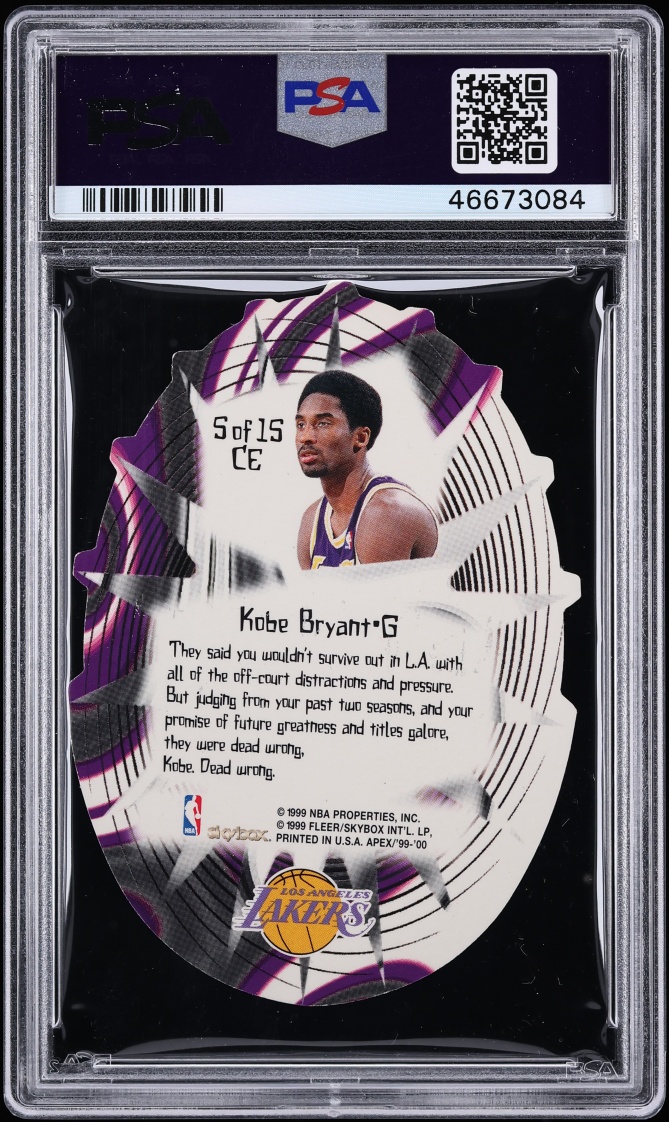 1999 Skybox Apex Cutting Edge Die-Cut Kobe Bryant #5CE PSA 9 MINT - Photo 2