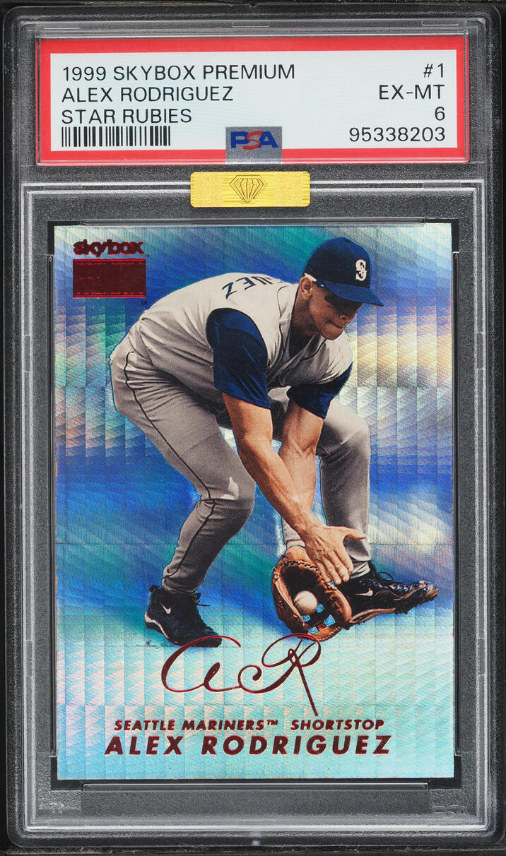 1999 Skybox Premium Star Rubies Alex Rodriguez /50 #1 MBA PSA 6 EXMT