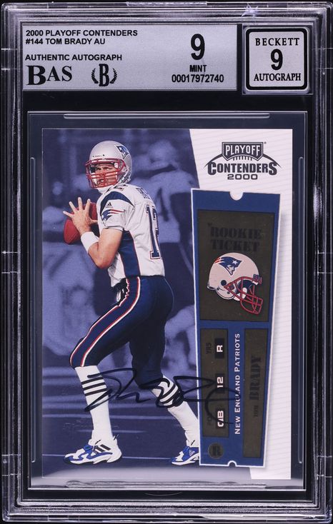 2000 Playoff Contenders Tom Brady ROOKIE AUTO #144 BAS BGS 9 MINT