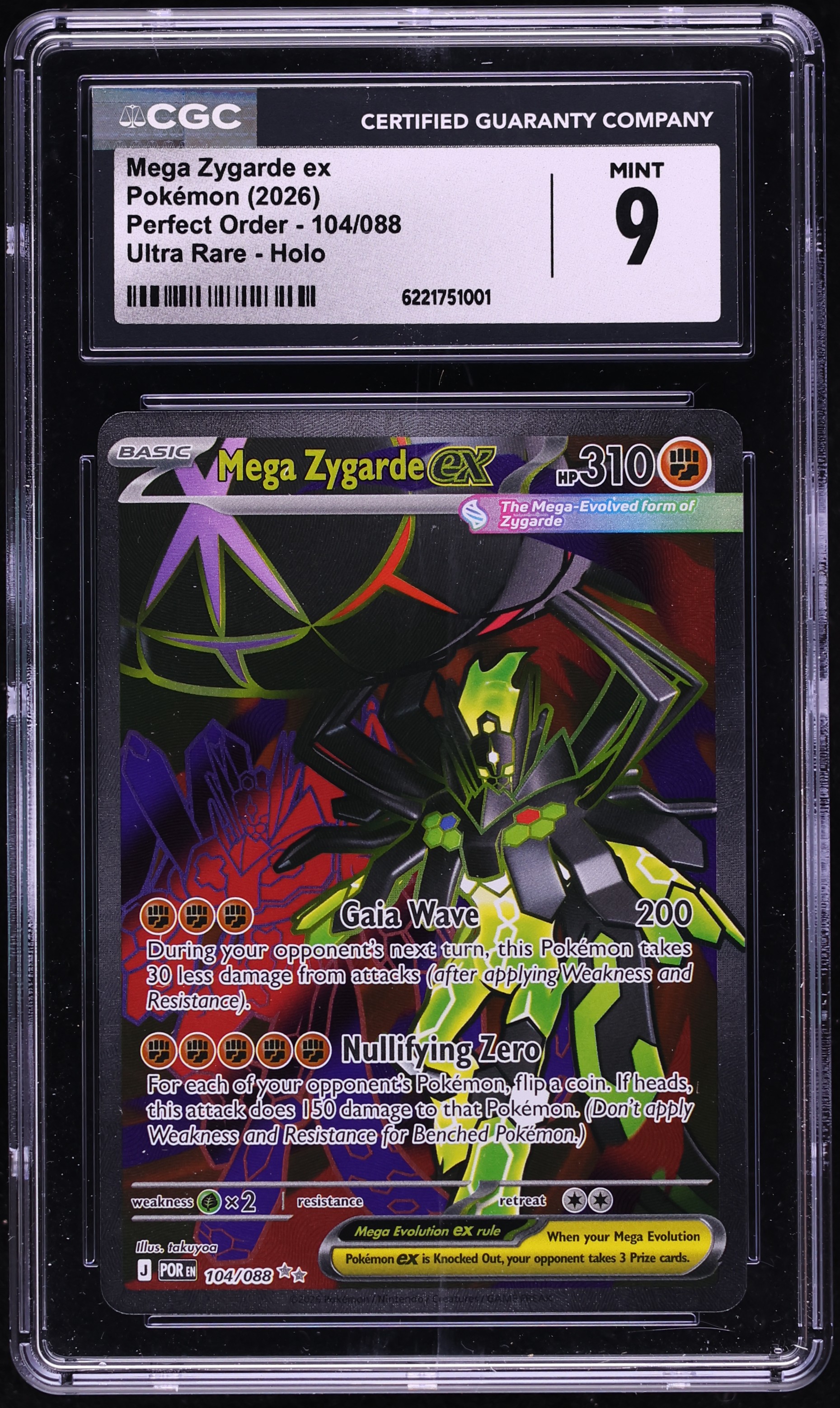 2026 Pokemon Mega Evolution Perfect Order Full Art Mega Zygarde EX #104 CGC 9 MINT