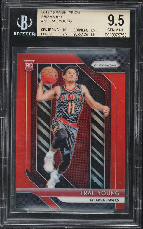 2018 Panini Prizm Black Prizms Trae Young ROOKIE RC 1/1 #78 BGS 9