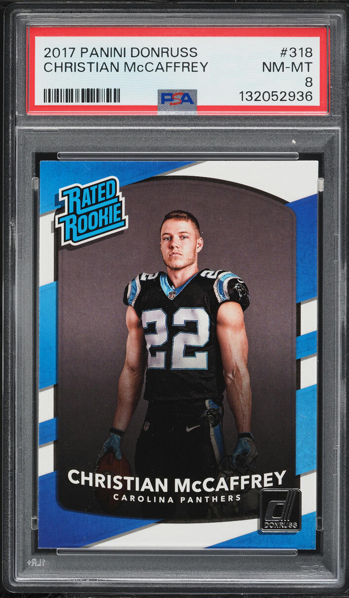 2017 Donruss Football Christian McCaffrey ROOKIE #318 PSA 8 NM-MT