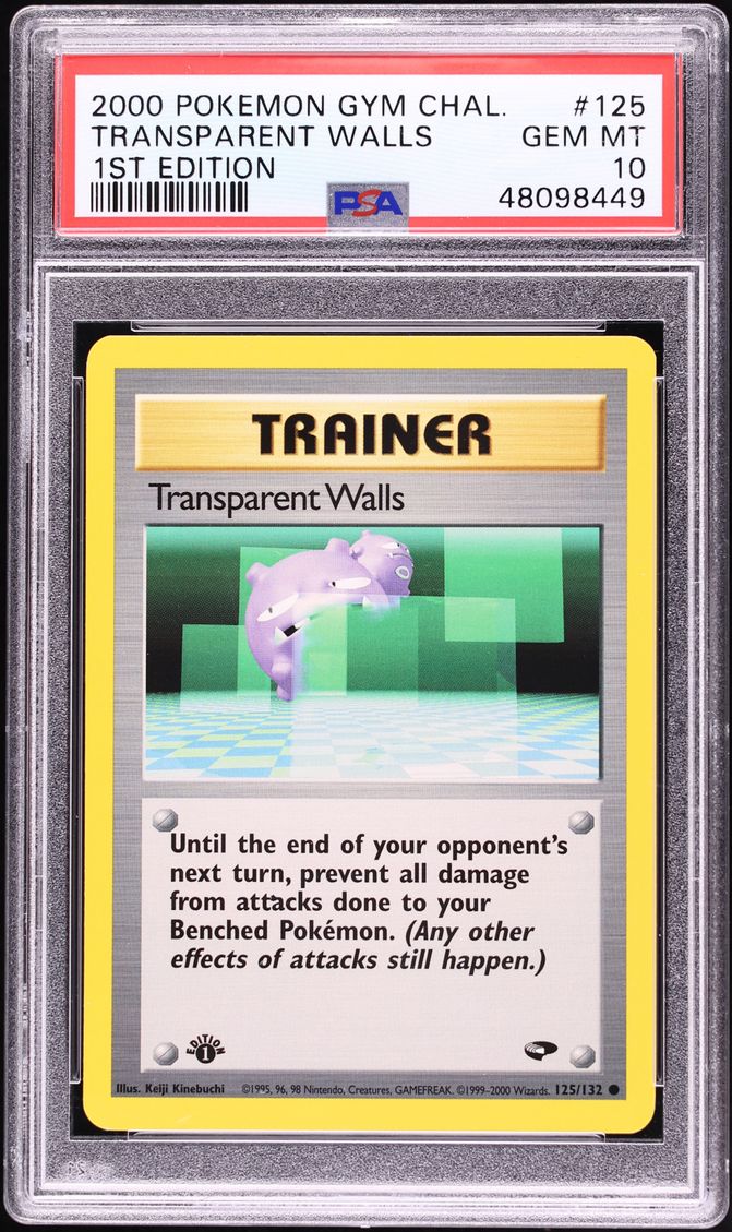 2000 Pokemon Gym Challenge 1st Edition Transparent Walls #125 PSA 10 GEM MINT