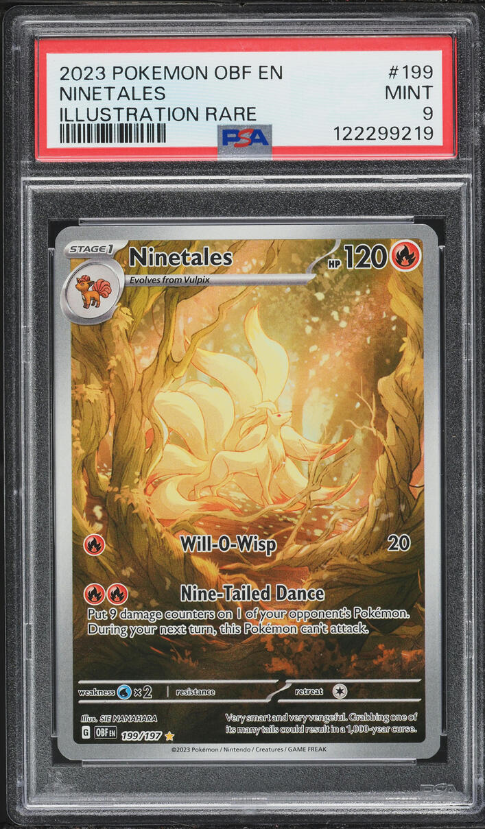 2023 Pokemon Scarlet & Violet Obsidian Flames IR Ninetales #199 PSA 9 MINT